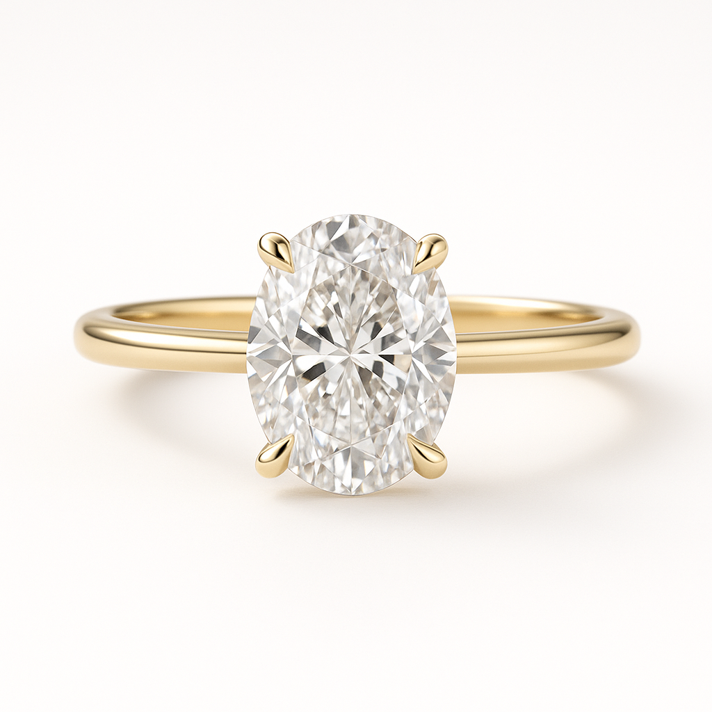 Modern solitaire ring rendering